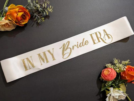 Bride Sash, in My Bride Era Bachelorette Party Sash for Future Mrs, Bridal Shower Sash for Bride-to-Be, Wedding Party Decorations
